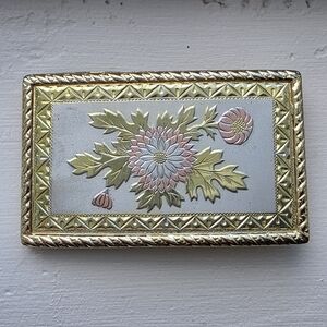 Vintage USA Western Floral Tri-Tone Belt Buckle